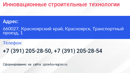 Инновационные строительные технологии - визитка
