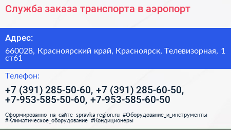 Служба заказа транспорта в аэропорт - визитка
