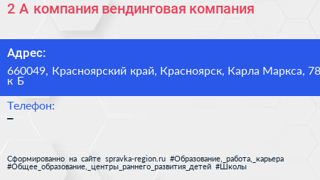 2 А компания вендинговая компания - визитка