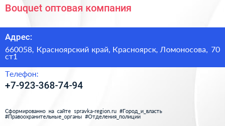 Нажмите, чтобы скачать визитку Bouquet оптовая компания - визитка
