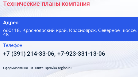 Технические планы компания - визитка