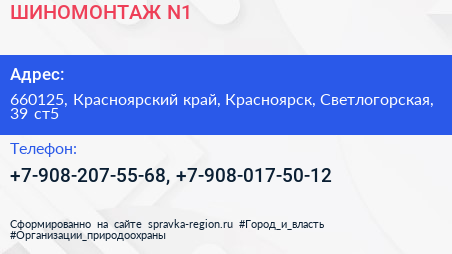 Нажмите, чтобы скачать визитку ШИНОМОНТАЖ N1 - визитка