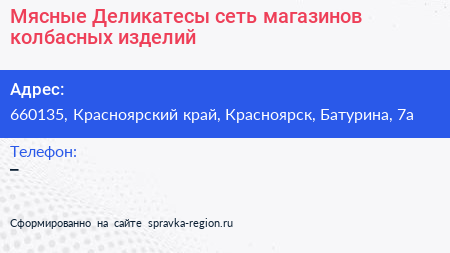 Мясные Деликатесы сеть магазинов колбасных изделий - визитка