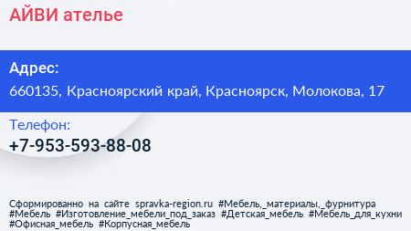 Нажмите, чтобы скачать визитку АЙВИ ателье - визитка