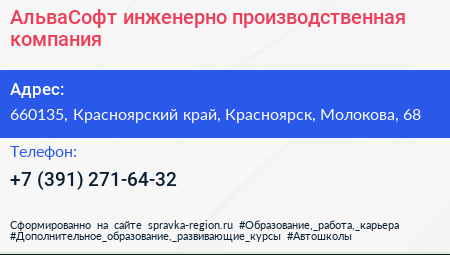 АльваСофт инженерно производственная компания - визитка