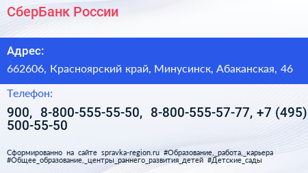 СберБанк России - визитка