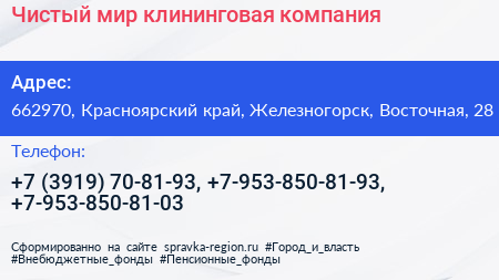 Чистый мир клининговая компания - визитка