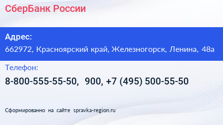 СберБанк России - визитка