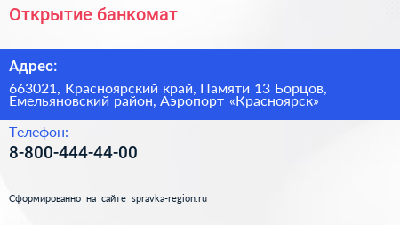 Открытие банкомат - визитка