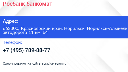 Росбанк банкомат - визитка