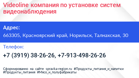 Videoline компания по установке систем видеонаблюдения - визитка
