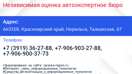 Независимая оценка автоэкспертное бюро - визитка