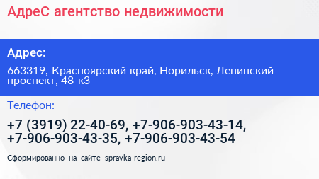 АдреС агентство недвижимости - визитка