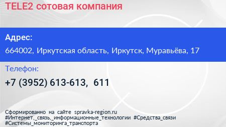 TELE2 сотовая компания - визитка