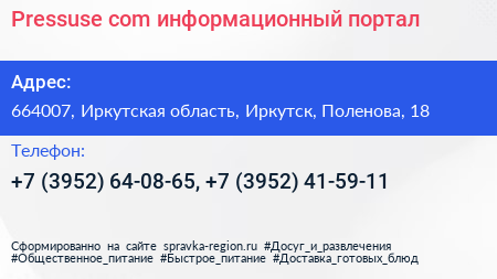 Pressuse com информационный портал - визитка