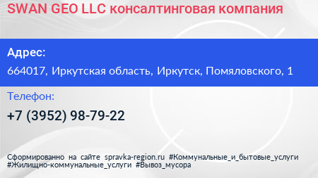 SWAN GEO LLC консалтинговая компания - визитка