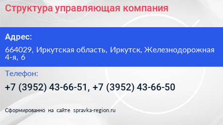 Структура управляющая компания - визитка