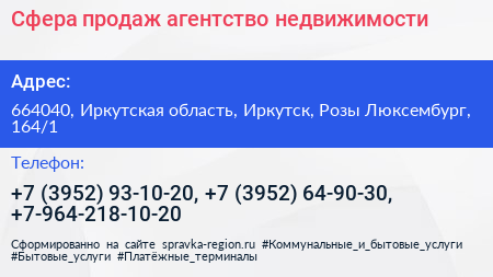 Сфера продаж агентство недвижимости - визитка