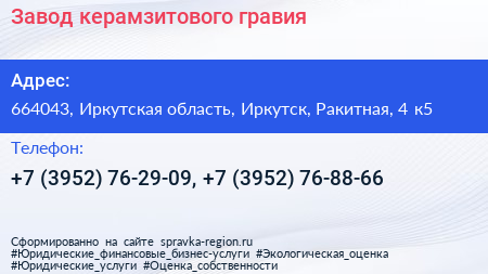 Завод керамзитового гравия - визитка
