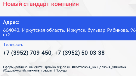 Новый стандарт компания - визитка