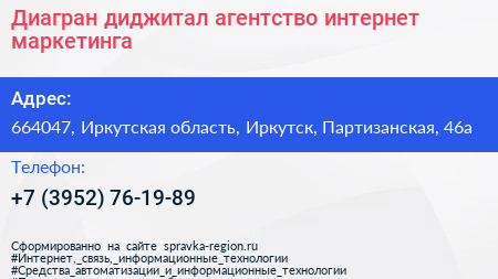 Диагран диджитал агентство интернет маркетинга - визитка