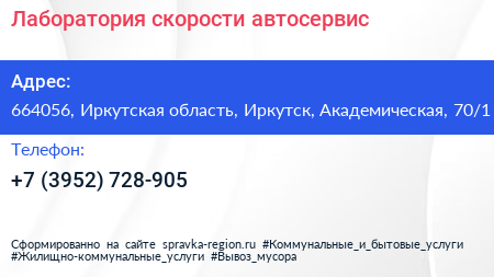 Лаборатория скорости автосервис - визитка