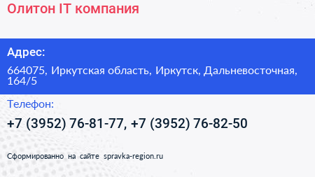 Олитон IT компания - визитка