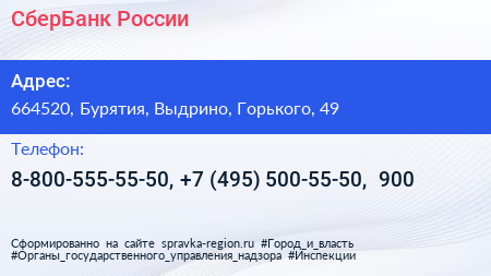 СберБанк России - визитка