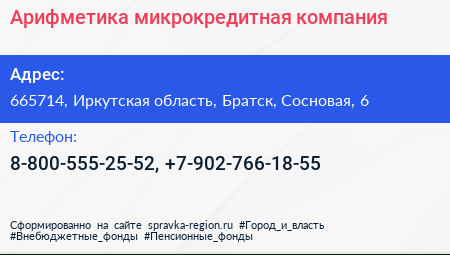 Нажмите, чтобы скачать визитку Арифметика микрокредитная компания - визитка