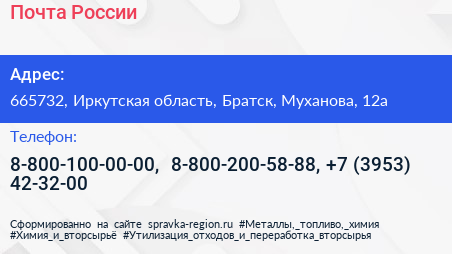 Почта России - визитка