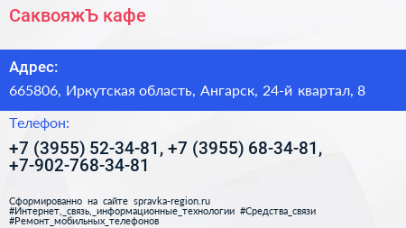 СаквояжЪ кафе - визитка