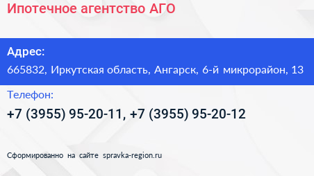 Ипотечное агентство АГО - визитка