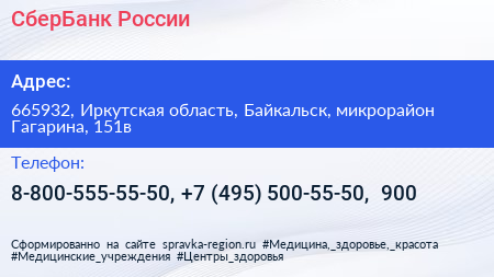 СберБанк России - визитка