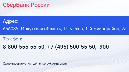СберБанк России - визитка