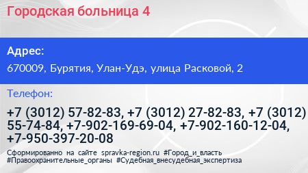 Городская больница 4 - визитка