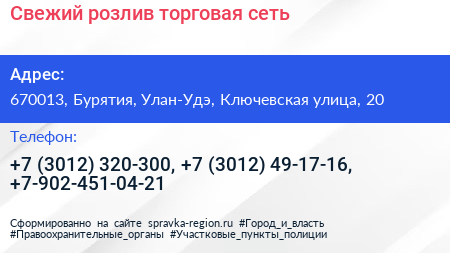 Свежий розлив торговая сеть - визитка