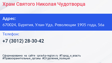 Храм Святого Николая Чудотворца - визитка