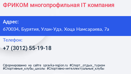 ФРИКОМ многопрофильная IT компания - визитка