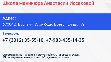 Школа маникюра Анастасии Иссаковой - визитка