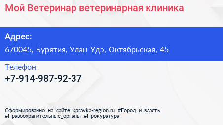 Нажмите, чтобы скачать визитку Мой Ветеринар ветеринарная клиника - визитка