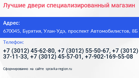 Лучшие двери специализированный магазин - визитка