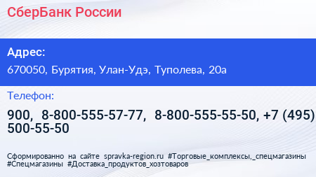 СберБанк России - визитка