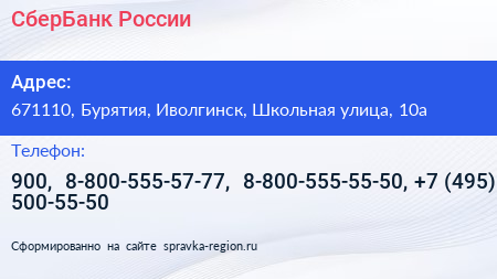 СберБанк России - визитка