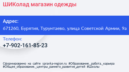 Нажмите, чтобы скачать визитку ШИКолад магазин одежды - визитка
