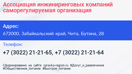 Ассоциация инжиниринговых компаний саморегулируемая организация - визитка