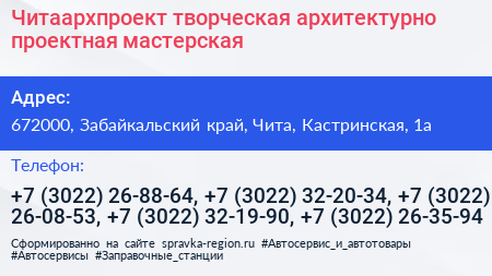 Читаархпроект творческая архитектурно проектная мастерская - визитка