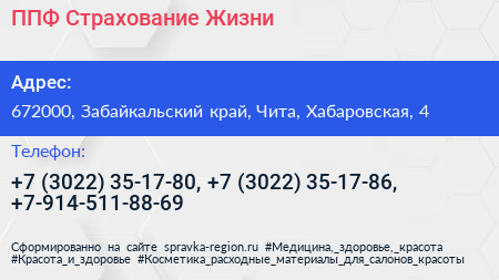ППФ Страхование Жизни - визитка
