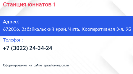 Станция юннатов 1 - визитка