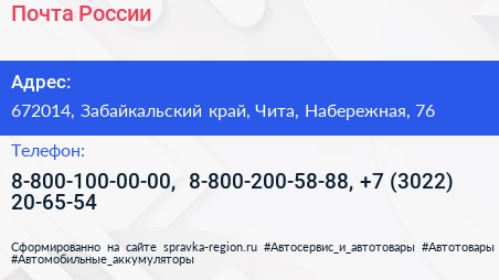 Почта России - визитка