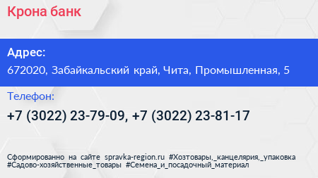 Крона банк - визитка